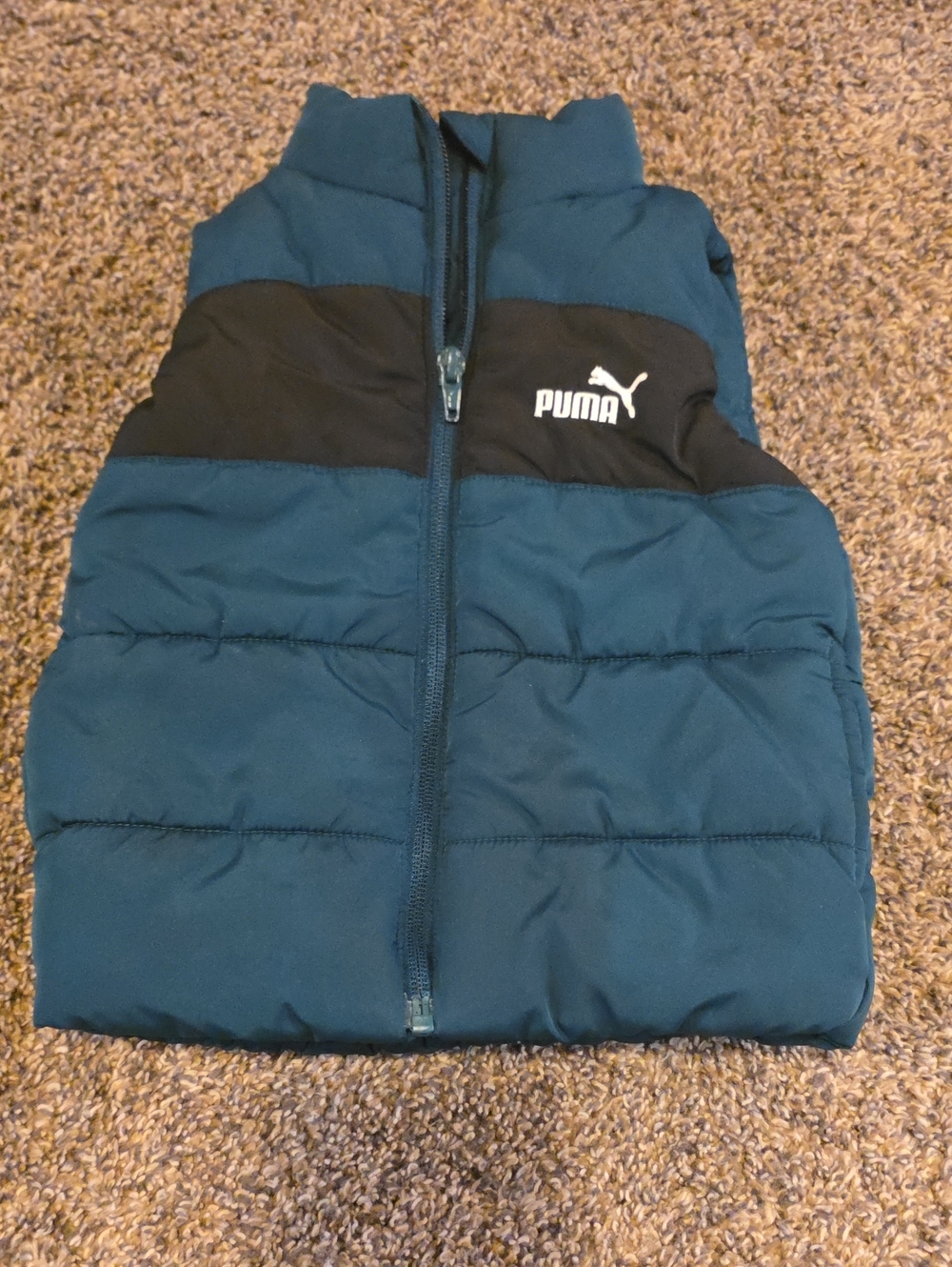 Puma Kids Teal & Black Puffer Vest